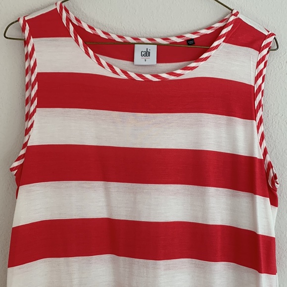 Cabi 5198 Carousel Asymmetrical Striped Tank Top - Picture 5 of 8